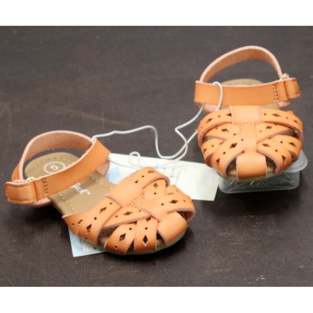 Cat Jack‎ Orange Gladiator Sandals Toddler Girls Size 5 Hook Loop Closure